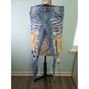 decibel jeans cargo 32/32 distressed mens